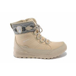 Бежови дамски боти, еко-кожа и текстилна материя - ежедневни обувки за есента и зимата N 100025028