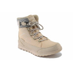 Бежови дамски боти, еко-кожа и текстилна материя - ежедневни обувки за есента и зимата N 100025028