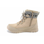 Бежови дамски боти, еко-кожа и текстилна материя - ежедневни обувки за есента и зимата N 100025028