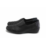 Черни дамски обувки с платформа, естествена кожа - ежедневни обувки за есента и зимата N 100035044