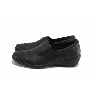 Черни дамски обувки с платформа, естествена кожа - ежедневни обувки за есента и зимата N 100035044