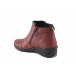 Винени дамски боти, естествена кожа - всекидневни обувки за есента и зимата N 100035045