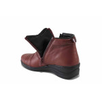 Винени дамски боти, естествена кожа - всекидневни обувки за есента и зимата N 100035045