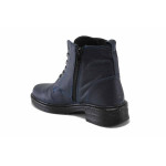Тъмносини дамски боти, естествена кожа - ежедневни обувки за есента и зимата N 100035046