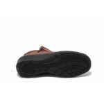 Винени дамски боти, естествена кожа - всекидневни обувки за есента и зимата N 100035045