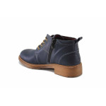 Тъмносини дамски боти, естествена кожа - всекидневни обувки за есента и зимата N 100035047