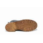 Тъмносини дамски боти, естествена кожа - всекидневни обувки за есента и зимата N 100035047