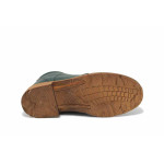 Зелени дамски боти, естествена кожа - ежедневни обувки за есента и зимата N 100035048