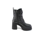 Черни дамски боти, естествена кожа - всекидневни обувки за есента и зимата N 100025100