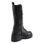 Черни дамски ботуши, естествена кожа - всекидневни обувки за есента и зимата N 100025101