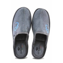 Сиви домашни чехли, текстилна материя - всекидневни обувки за есента и зимата N 100024679