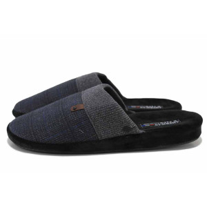 Черни домашни чехли, текстилна материя - ежедневни обувки за есента и зимата N 100024871