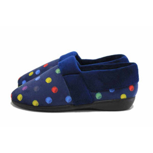 Сини домашни чехли, текстилна материя - всекидневни обувки за есента и зимата N 100024894