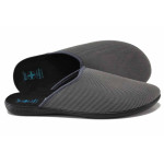 Сиви домашни чехли, текстилна материя - всекидневни обувки за есента и зимата N 100024897