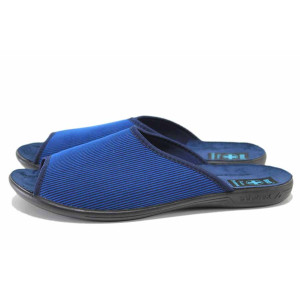 Сини домашни чехли, текстилна материя - всекидневни обувки за есента и зимата N 100024900