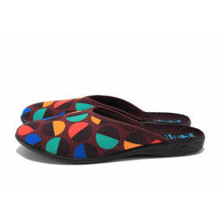 Винени домашни чехли, текстилна материя - равни обувки за есента и зимата N 100024901