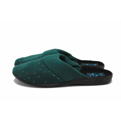 Зелени домашни чехли, текстилна материя - ежедневни обувки за есента и зимата N 100024902