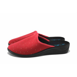 Червени домашни чехли, текстилна материя - всекидневни обувки за есента и зимата N 100024906