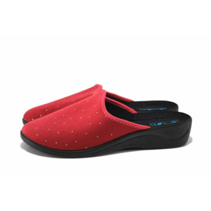 Червени домашни чехли, текстилна материя - всекидневни обувки за есента и зимата N 100024906