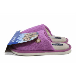 Лилави домашни чехли, текстилна материя - ежедневни обувки за есента и зимата N 100024970
