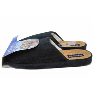 Черни домашни чехли, текстилна материя - ежедневни обувки за есента и зимата N 100024952