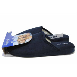 Сини домашни чехли, текстилна материя - всекидневни обувки за есента и зимата N 100024953