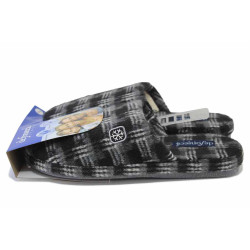 Черни домашни чехли, текстилна материя - ежедневни обувки за есента и зимата N 100024958