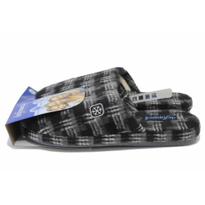 Черни домашни чехли, текстилна материя - ежедневни обувки за есента и зимата N 100024958