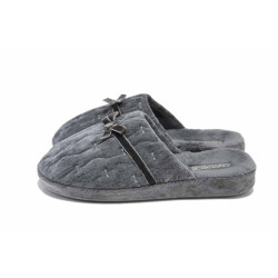 Сиви домашни чехли, текстилна материя - всекидневни обувки за есента и зимата N 100024997