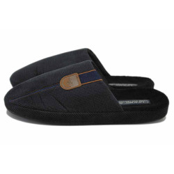 Черни домашни чехли, текстилна материя - ежедневни обувки за есента и зимата N 100025004