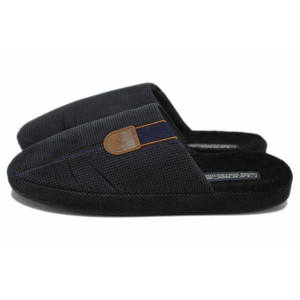 Черни домашни чехли, текстилна материя - ежедневни обувки за есента и зимата N 100025004