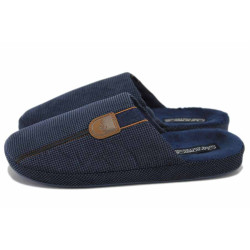 Тъмносини домашни чехли, текстилна материя - всекидневни обувки за есента и зимата N 100025005