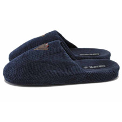 Тъмносини домашни чехли, текстилна материя - всекидневни обувки за есента и зимата N 100025008