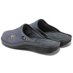 Сиви домашни чехли, текстилна материя - ежедневни обувки за есента и зимата N 100017256