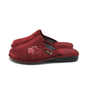 Винени домашни чехли, текстилна материя - равни обувки за целогодишно ползване N 100018594