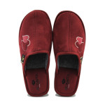 Винени домашни чехли, текстилна материя - равни обувки за целогодишно ползване N 100018594