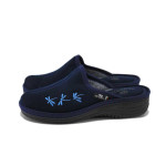 Тъмносини домашни чехли, текстилна материя - ежедневни обувки за есента и зимата N 100025056