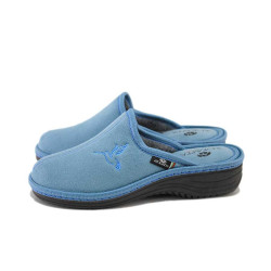 Сини домашни чехли, текстилна материя - всекидневни обувки за есента и зимата N 100025061