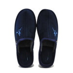 Тъмносини домашни чехли, текстилна материя - ежедневни обувки за есента и зимата N 100025062