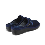 Тъмносини домашни чехли, текстилна материя - ежедневни обувки за есента и зимата N 100025062