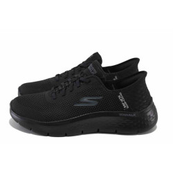 Черни анатомични дамски маратонки, текстилна материя - спортни обувки за пролетта и лятото N 100024571