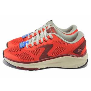 Оранжеви мъжки анатомични маратонки, текстилна материя - спортни обувки за пролетта и лятото N 100024574