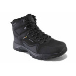 Черни мъжки боти, еко-кожа и текстилна материя - спортни обувки за есента и зимата N 100025142