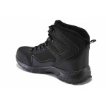 Черни мъжки боти, еко-кожа и текстилна материя - спортни обувки за есента и зимата N 100025142