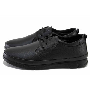 Черни мъжки обувки, естествена кожа - ежедневни обувки за пролетта и есента N 100024653