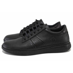 Черни мъжки обувки, естествена кожа - всекидневни обувки за есента и зимата N 100024923