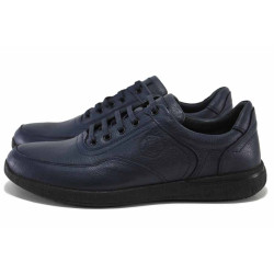 Сини мъжки обувки, естествена кожа - всекидневни обувки за есента и зимата N 100024928