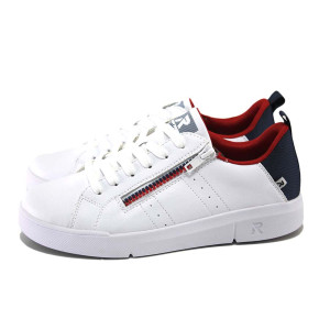 Бели дамски маратонки, естествена кожа - ежедневни обувки за пролетта и лятото N 100024134