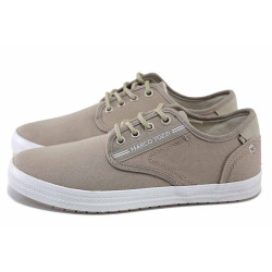 Бежови мъжки маратонки, текстилна материя - спортни кецове за пролетта и лятото N 100024147