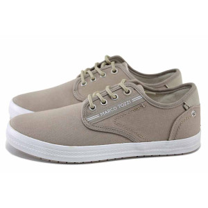 Бежови мъжки маратонки, текстилна материя - спортни кецове за пролетта и лятото N 100024147